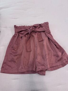 Women's High-Waist silky Paperbag Shorts with Tie